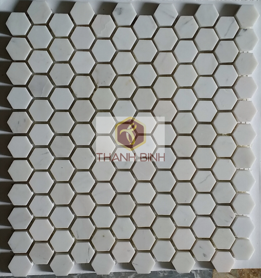 Milky White Hexagon Polished Mosaic